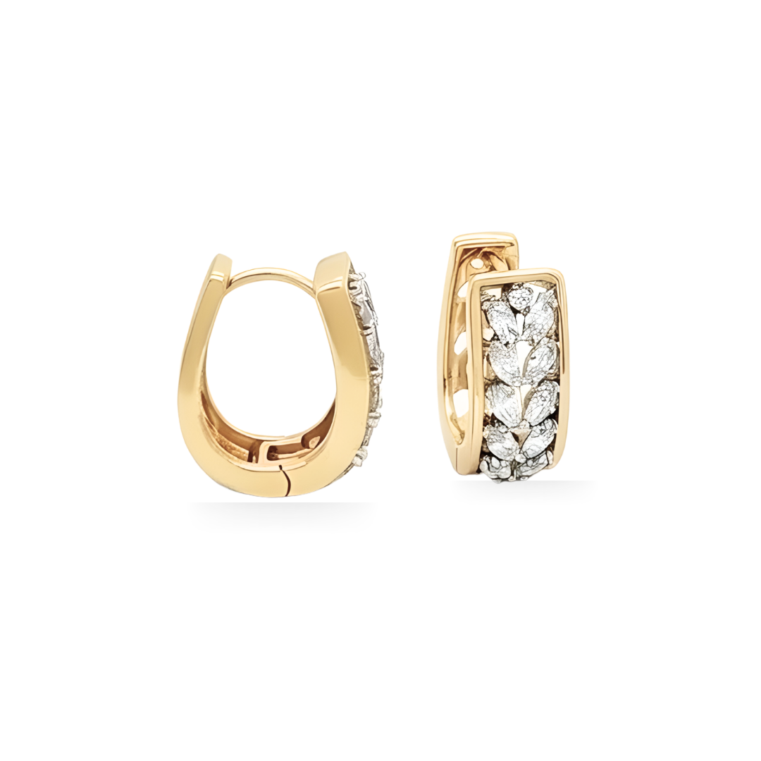 18K Gold Filled Diamond Huggie Earrings